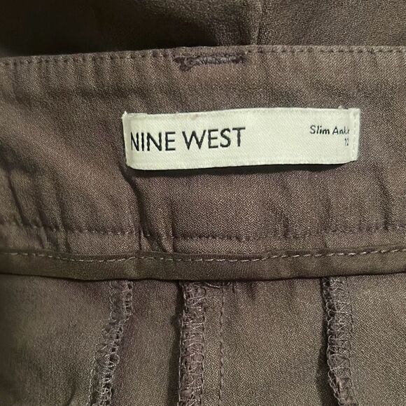 Nine West Women's Gray Classic Stretch Slim Trouser Ankle Pants - Picture 5 of 8